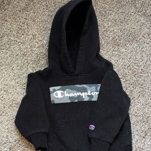 Champion Kids Camo Logo Black Hoodie
